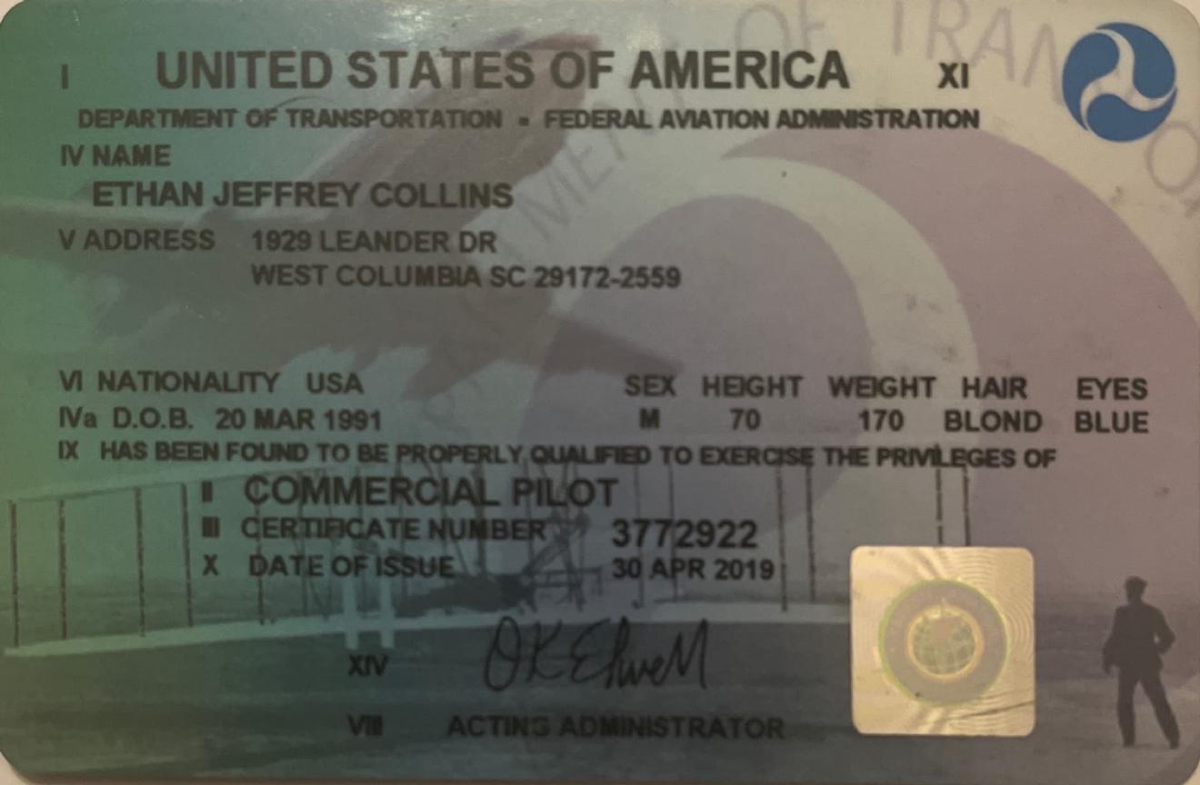 FAA Instrument Rating certificate scan