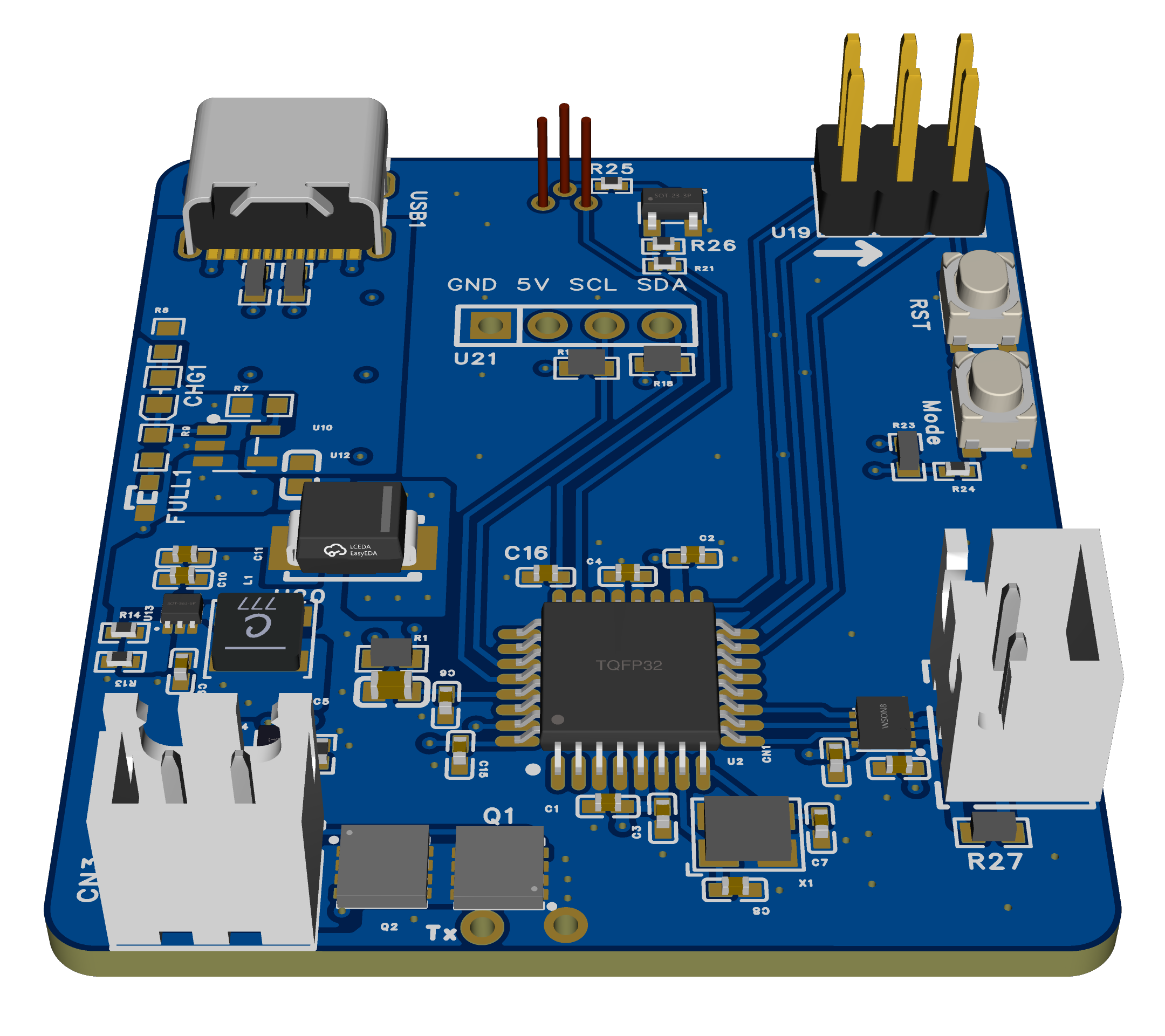 EM therapy device PCB 3D render